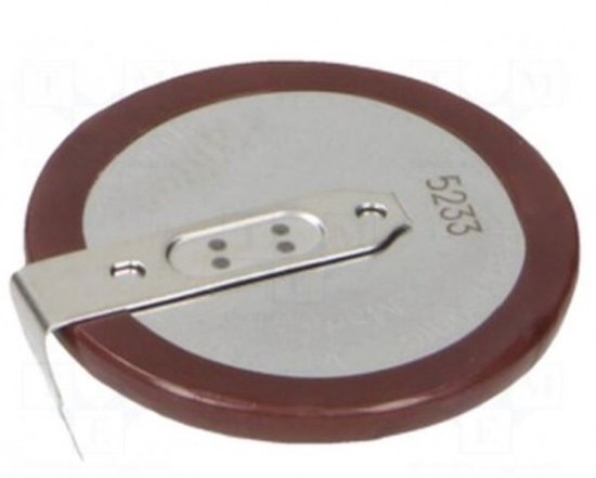 Изображение Akumulators: Li | VL2330 | 3V | 50 mAh | 2pin, PCB | Ø23x3,65mm