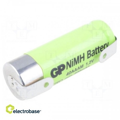 Picture of Akumulators: Ni-MH | 2/3AAA,2/3R3 | 1,2 V | 400 mAh | lodēšanas uzgaļi