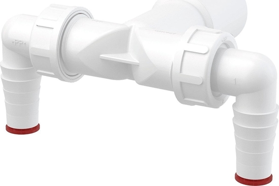 Picture of ALCADRAIN Podwójne kolano DN40/32 / 1723 z zaworem zwrotnym- P155Z