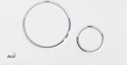 Picture of ALCADRAIN THIN - Przycisk sterujcy do systemów podtynkowych, biay-poysk/chrom-poysk