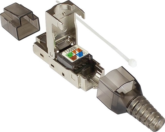 Изображение Alcasa Alcasa GC-N0147 wtyczka RJ-45 Czarny, Srebrny, Przezroczysty