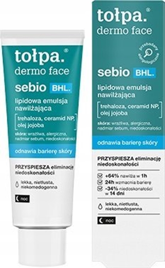 Picture of Alkotest Dermo Face Sebio BHL Lipidowa emulsja nawilajca na noc 40ml