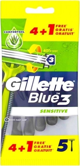 Изображение Alkotest GILLETTE_Blue III Sensitive jednorazowa maszynka 5szt.