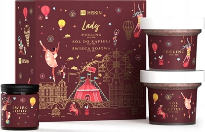 Picture of Alkotest HISKIN_SET Lady peeling do ciala 200ml + sól do kpieli 200ml + wieca sojowa 100ml