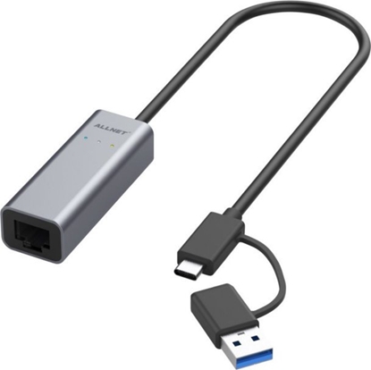 Picture of Allnet ALLNET USB 3.0 Typ-C&A Ethernet Adapter 2.5 Multi-Gigabit LAN ALL-NC-2.5G-USBC/A *ALLTRAVEL*