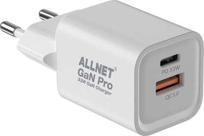 Attēls no Allnet Z Ersatznetzteil QC USB-C PD GaN Netzteil Power Supply33Watt 1x USB Typ-A QC 1x USB Typ-C**EU PLUG**