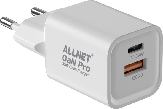 Picture of Allnet Z Ersatznetzteil QC USB-C PD GaN Netzteil Power Supply33Watt 1x USB Typ-A QC 1x USB Typ-C**EU PLUG**