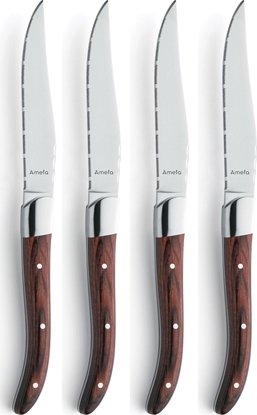 Изображение Amefa Royal Steak 2520 - 4-pcs Steak knife set brown in wooden box