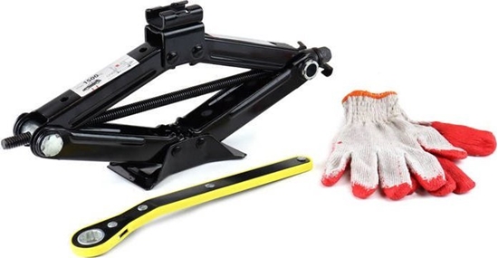 Изображение AMiO Podnonik trapezowy 1,5 t z kluczem grzechotk + rkawiczki robocze