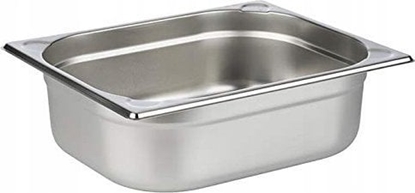 Picture of APS APS GN 1/2 Behälter (B)325 x (T)265 x (H)100 mm aus rostfreiem Chrom-Nickel-Edelstahl mit elektrolythisch - 1 Stück (81204)