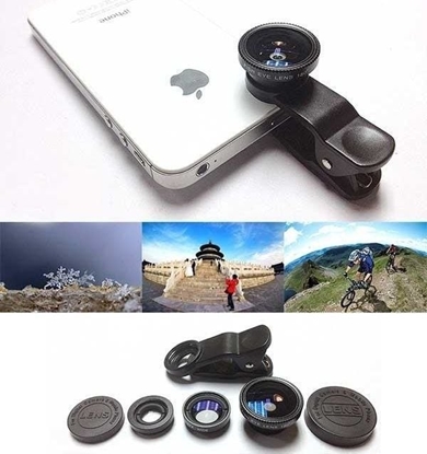 Изображение Apte AK315 OBIEKTYWY 3w1 RYBIE OKO DO TELEFONU SMARTFON uniwersalny