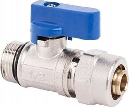 Attēls no Arco Zawór kulowy MINI 1/2" GZ niebieski ze zczk do rur wielowarstwowych 16x2 [40/80]