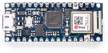 Attēls no Arduino Nano 33 IoT su jungtimis
