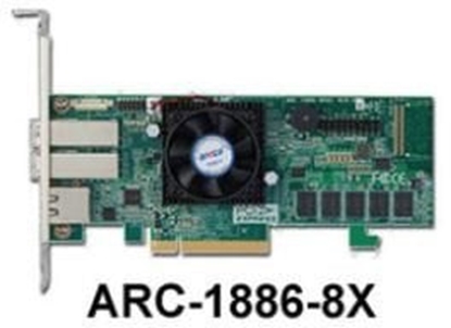 Attēls no Areca Raid Controller ARC-1886-8X 8-Port Tri Mode PCIe 4.0 x8 2x SFF 8644 (extern) LP