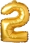 Attēls no Arpex Balon foliowy cyfra "2" zota 71cm (28")