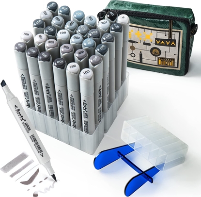 Изображение ARRTX Dvipusiai markeriai - flomasteriai ARRTX Oros, 32 spalv, pilko atspalvio