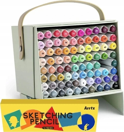 Изображение ARRTX Dvipusiai markeriai-flomasteriai Alp, 80 spalv