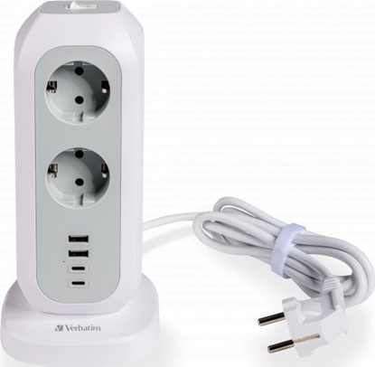 Attēls no Art.-Multimedia Listwa zasilajca Verbatim EUPT-01 EU Power Tower 11xAC 2xUSB 2xUSB-C