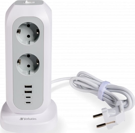 Picture of Art.-Multimedia Listwa zasilajca Verbatim EUPT-01 EU Power Tower 11xAC 2xUSB 2xUSB-C