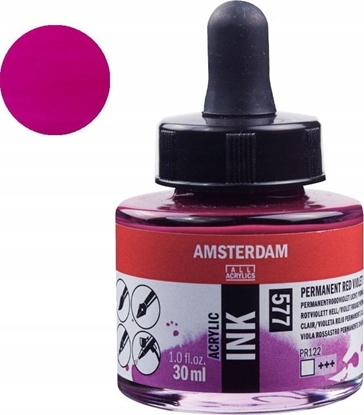 Attēls no Artequipment Amsterdam Acrylic Ink Bottle Permanent Red Violet Light 577