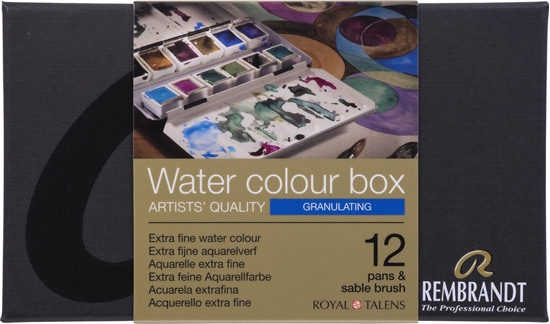 Picture of Artequipment Rembrandt Watercolour metal tin set Granulating Colour Selection | 12 pans + brush