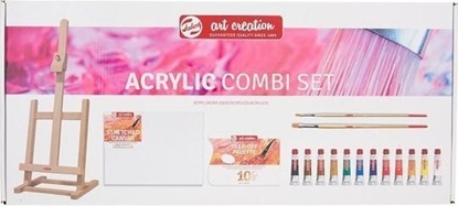 Attēls no Artequipment Zestaw farb akrylowych ze sztalug i akcesoriami 12x12 ml