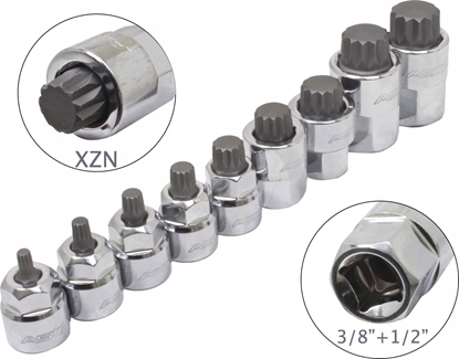 Изображение ASTA LOW PROFILE SOCKETS - XZN 3/8" - 1/2" ON RAIL