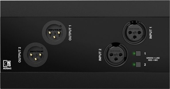 Изображение Audac AUDAC NWP222/B Sieciowy panel wejciowy i wyjciowy audio - 2 x XLR in- & out + BT (4 x 2 CH) czarny