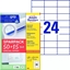 Attēls no AVERY Universaletiketter Avery 70x37 mm, hvid med Ultragrip + 30% ekstra indhold - (65 ark x 24 stk.)