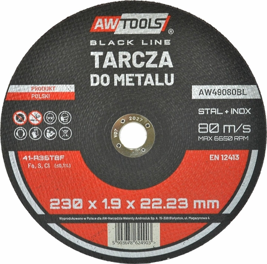 Изображение AWTools AW TARCZA DO METALU 230*1,9mm BLACK LINE