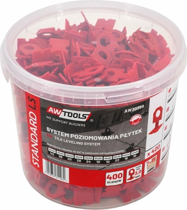 Изображение AWTools AWTOOLS SYSTEM POZIOMOWANIA PYTEK STANDARD 3,0mm - 7-15mm - KLIPS 400szt.