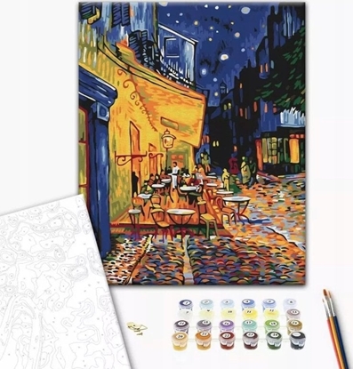 Attēls no Axendor Malowanie po numerach BRUSHME, 40x50 cm, nocna kawiarnia w Arles, Vincent van Gogh, 1 szt.