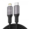 Picture of Ātrās uzlādes kabelis Rocoren USB-C uz Lightning Retro Series 2m (pelēks)