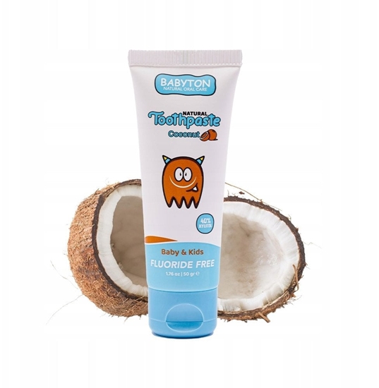 Picture of Babyton, Naturalna pasta do zbów dla dzieci o smaku kokosowym bez fluoru, 6m+, 50 g
