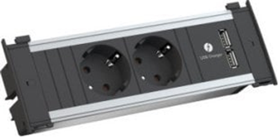 Picture of Bachmann KAPSA Small 2x earthing contact 1x USB Charger, Mounting plug