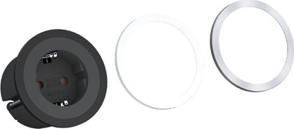 Attēls no Bachmann PIX 1x earthing contact, with earthing contact and decorative rings in white, black and stainless steel look, 2 m