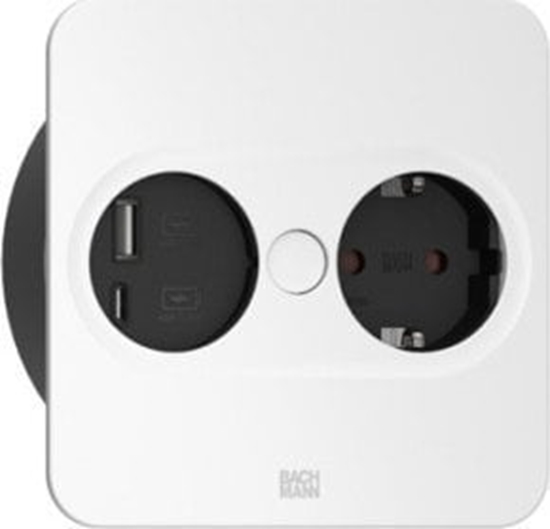 Picture of Bachmann TWIST 2 1xCEE7/3 1xUSB A/C 22W 2,0m AEH RAL9010 30GE angular