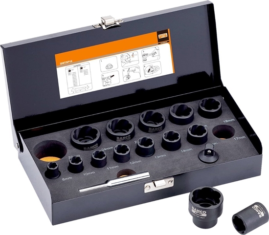 Picture of Bahco Zestaw nasadek skrtnych 8-27mm 16 elementów BAHCO