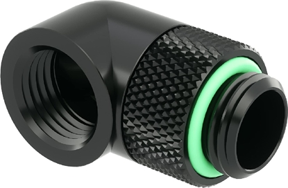 Attēls no Barrow Barrow Adapter 90 Grad G1/4 Zoll AG auf G1/4 Zoll IG - drehbar, schwarz