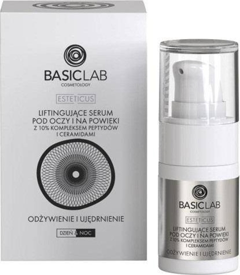 Picture of Basiclab BasicLab Esteticus liftingujce serum pod oczy i na powieki 10% kompleks peptydów i ceramidów Odywienie i Ujdrnienie 15ml
