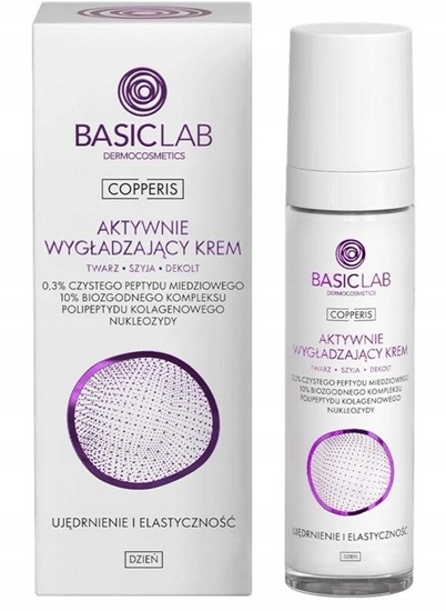 Picture of BASICLAB_Copperis aktywnie wygadzajcy krem na dzie do twarzy 0,3% czystego peptydu miedziowego Ujdrnienie i Elastyczno 50ml