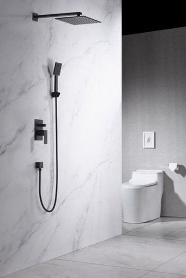 Picture of Bateria prysznicowa Blue Water Zestaw prysznicowy podtynkowy z deszczownic i prysznicem TORONTO TOR-ZKP.150 CZARNY MAT