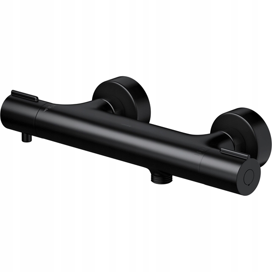 Picture of Bateria prysznicowa Cersanit (baterie prysznicowe) Bateria natryskowa termostatyczna cienna VIRGO czarna (S951-580)