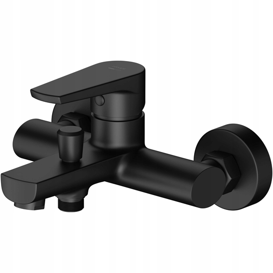 Picture of Bateria prysznicowa Cersanit (baterie wannowo-prysznicowe) Bateria wannowo-natryskowa cienna MODUO czarna (S951-559)