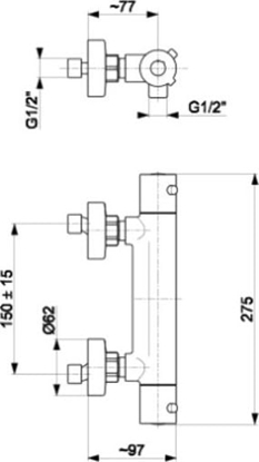 Изображение Bateria prysznicowa KFA Moza chrom (5736-010-00)