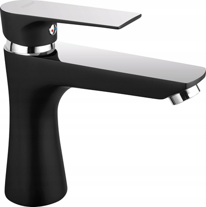 Изображение Bateria umywalkowa Ferro BAT. ALGEO SQUARE UMYWALKOWA 1-OTW., CZARNY-CHROM FERRO // BF.BAQ2BLC