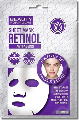 Picture of Beauty Formulas Beauty Formulas Retinol Anti-Ageing Sheet Mask nawilajca maska w pachcie do twarzy