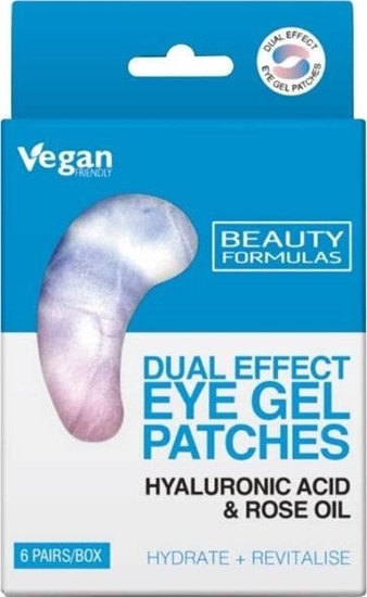 Изображение BEAUTY FORMULAS_elowe patki pod oczy Kwas Hialuronowy & Olej Róany 6szt.