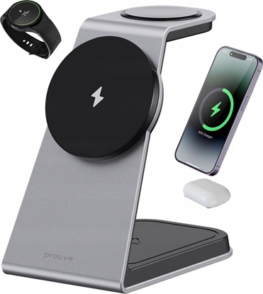 Изображение Bezprzewodowa adowarka 3w1 QI MagSafe na Telefon Zegarek Suchawki / Omni Power 15W