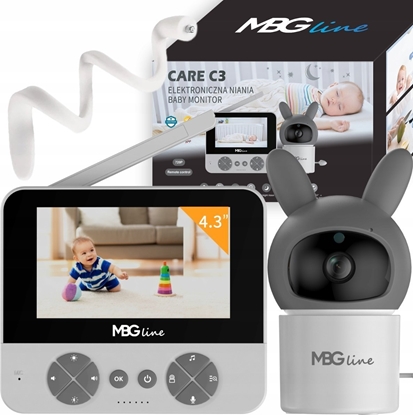 Attēls no Bezprzewodowa Obrotowa Niania Elektroniczna HD Ekran 4.3" Kamera LCD ZOOM